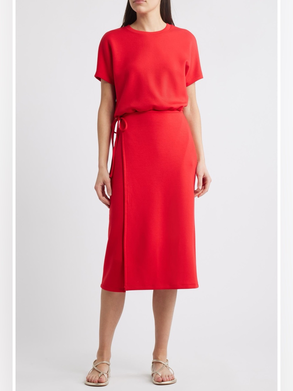 SPANX | BNWT AirEssentials Tie Waist Midi Dress Size M